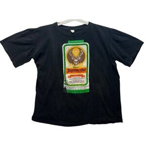 Vintage 90’s Jägermeister Graphic T-Shirt Black Size L single stitch FADED retro